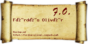Fördős Olivér névjegykártya